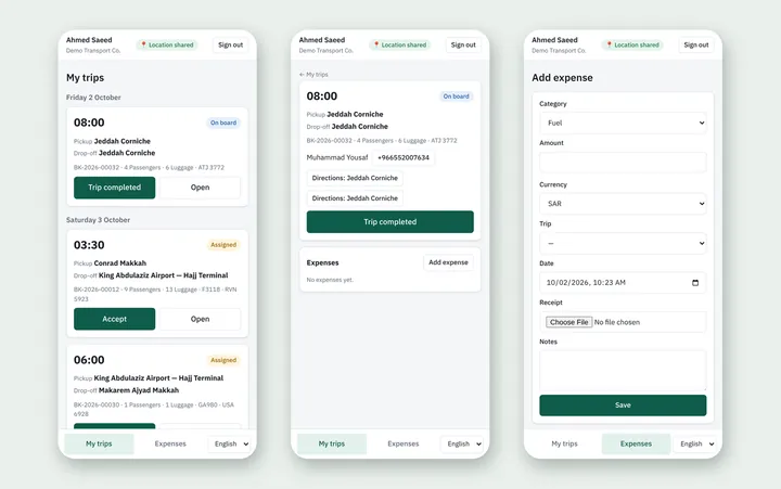The driver app