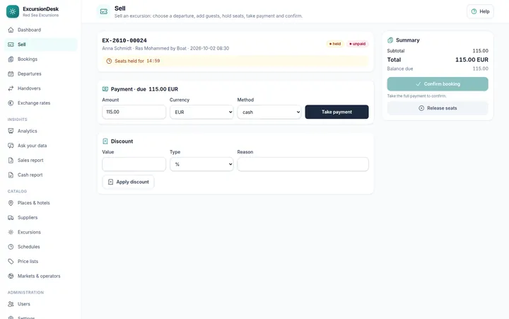 Payment & confirmation
